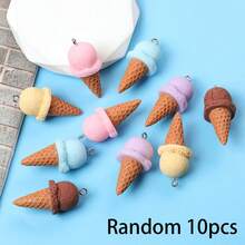 10/20 chiếc mặt dây chuyền hình kem ốc quế dễ thương bằng nhựa, thích hợp để tự làm vòng cổ, vòng tay, bông tai, móc khóa. - phong cách khác nhau - Xem 8