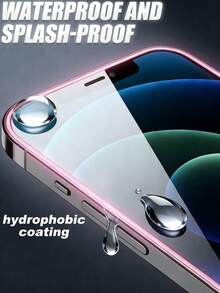 Navigator Pink Privacy Phone Screen Protector 2pcs Glow-In-The-Dark Pink Framed Privacy Tempered Glass Screen Protector Ultra-Clear Compatible With Apple 11/12/13/14/15 Pro Max/16 Plus/16 Pro/16 Pro Max/16e/17/17 Air/17 Pro/17 Pro Max Spring Gift - Pink - View 6