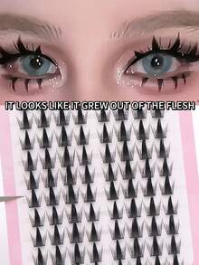 80pcs Natural Segmented False Eyelashes, Ultra-Fine Stem Realistic Lash Extensions, One-Step Fluffy Individual Lashes, Suitable For Daily Wear And Parties - View 2