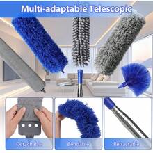 Extendable Feather Duster 10PCS Bendable Microfiber Duster With Extension Pole Up To 100 Long Dusters For High Ceiling And Fans Mum Cobweb Brush - Orange - View 4