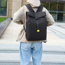 Large Capacity Men's Backpack, Lightweight Commuter Bag, Business Casual Backpack For College Students And Travel - Black - View 8