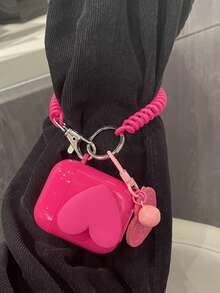 3D 心形风扇耳机保护套，兼容 ，单只耳机保护套，新款无线耳机保护套，兼容 3/Pro/Pro2，男女朋友礼物 - 粉色 - 查看 3