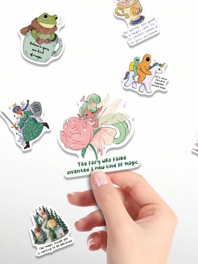 Bộ 50 miếng dán lấy cảm hứng từ truyện cổ tích, nhãn dán trang trí theo phong cách cổ tích, nhãn dán PVC chống thấm nước, thích hợp cho bình nước, máy tính xách tay, ốp điện thoại, máy tính bảng, hành lý, sổ tay, sổ ghi chép, trang trí DIY.