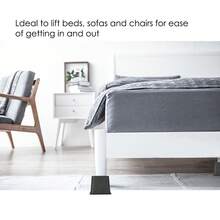4 X 3" Heavy Duty Bed Chair Risers | Furniture Leg Lift Raisers Stand - Black - View 2