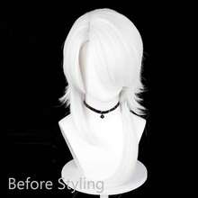 White Anime Game Cosplay Fluffy Synthetic Wigs With Bangs Short Long Straight Fluffy Heat Resistant For Daily Party - White - View 2