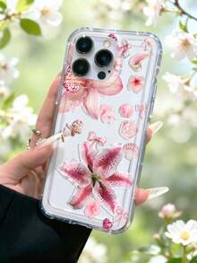 可爱粉色百合花图案印花透明TPU软壳保护套，兼容 13/11/17/17 Pro/16/14/15/15 Pro/15 Plus/15 Pro Max/7 Plus/8 Plus/X/Xs Max/Xr/11 Pro/12 Pro/13 Pro/14 Pro/12 Mini/13 Mini/11 Pro Max/12 Pro Max/13 Pro Max/14 Pro Max/14 Plus/17 Pro Max/17 Air/6/6s Plus/7/8/16 Pro/16 Plus/16 Pro Max/SE2/17 Pro Max 和 Galaxy A54/A14/A12/A13/A15/A32/A33/A24/A52S/S20/S21/S22/S23/S24/S23 Plus/S24 Ultra/S25/A15/A33/A23 - 彩色 - 查看 2