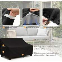 Funda de sofá para exteriores impermeable para muebles de patio 78.7 pulgadas de ancho x 38.2 pulgadas de profundidad x 35 pulgadas de alto tela Oxford 600D color negro - negro - Ver 5