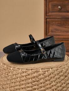 MonaNise 女士时尚方头棕色套脚平底鞋，杏色蝴蝶结装饰，休闲户外百搭，秋季可选，黑色、白色、酒红色、卡其色、黑色 - 黑色 - 查看 5