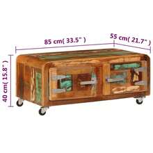 Coffee Table 85x55x40 Cm Solid Reclaimed Wood - Multicolor - View 9
