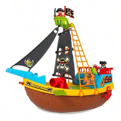 Barco Pirata Com Rodinha Brinquedo Infantil Maral Quantidade De Peças 23