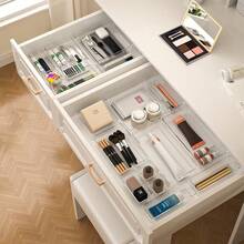 1pc/5pcs/9pcs/13pcs/25pcs Transparent Plastic Drawer Storage Boxes Set, Multiple Combination Options, Multi-Functional Bathroom Vanity Drawer Organizers, For Cosmetics, Bedroom, Kitchen Supplies, Office Items, Pet Desk Organizers, With Drawers, Space Saving, For Organizing Daily Necessities, Decorating Autumn Holidays, Room Decor, Home Decor, Autumn Decoration, Bedroom Decor - Clear - View 7