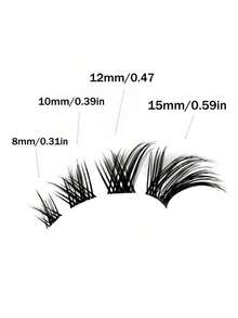 80PCS (8-15mm) Of Eyelash D Curly Mink Eyelash Expansion Kit, Natural Appearance And Soft Personal Long Eyelashes. Lash Clusters,Eye Lash Clusters,Individual Eyelashes,Lashes,Lashes - 黑色 套裝 - 查看 7