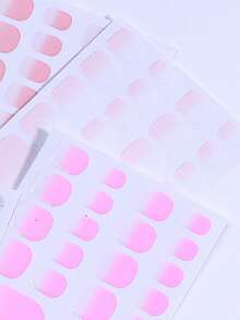 3pcs Ombre Pink Minimalist Elegant Design Full Nail Stickers, Adhesive Nail Art Decals For Fingernails & Toenails - Multicolor - View 7