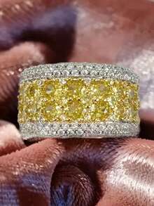 1 PC Fashion Green Cubic Zirconia Ring For Women Wedding Engagement Party Valentine's Day Gift - Silver - View 12