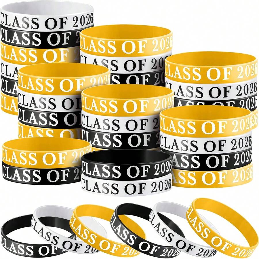 12pcs Durable Silicone Graduation Wristbands - Comfortable Sports Themed Bands For Class Of 2026 Celebration, Ideal For College Graduates, Teachers, Team Supplies, Party Favors - Universal Graduation Event Accessory - View 1