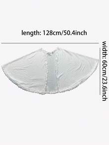 1件优雅蕾丝边披肩，女士多功能空调房披肩，时尚白色连帽防晒斗篷 - 白色 - 查看 3