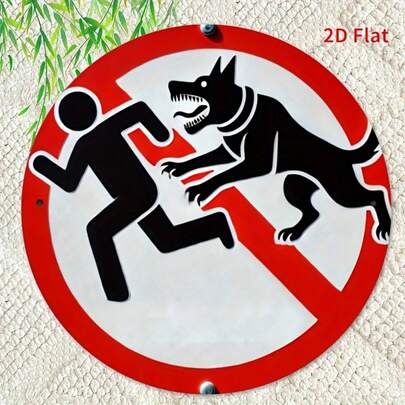 1pc 2D Vintage Style Warning Wooden Sign, Warning: Beware Of Ferocious Dog Chase And Bite, Retro Warning Sign, Suitable For Pond, Outdoor, Farm, Home, Kitchen, Living Room, Garden, Wooden Material, 2D Flat, Pre-Drilled Holes As Shown In Size