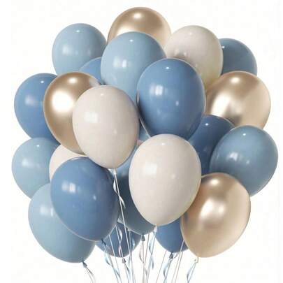 Bộ 36 bóng bay màu xanh kim loại, bóng bay màu xanh ngọc trai, bóng bay màu xanh nhạt kiểu macaron, bóng bay màu xanh dương nhạt, thích hợp cho tiệc cưới, tiệc mừng em bé, tiệc sinh nhật.