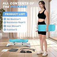 Balancing Machine For Full Body Workout,Simulated Ski Full Body Cardio Workout Equipment,Sliding Ski Simulator With Resistance Bands,Portable Twist Balance Trainer Featuring LCD Display - Blue - View 5