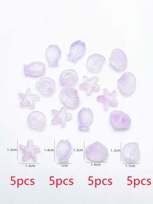 20 件/包水晶玻璃珠，渐变双色果冻海洋系列吊饰 - 鱼、海星、蜗牛、贝壳，DIY 珠宝制作配件，可用于项链、耳环、手链、钥匙扣、手机挂绳、汽车装饰 - 海洋 - 查看 17