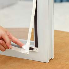 磁性粘性纱窗（全套 - 所有框架）DIY 防虫纱窗磁性蚊帐 - white net white edge - 查看 8