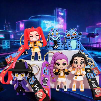 Bộ 1 móc khóa Giáng sinh Kpop dễ thương, mặt dây chuyền hoạt hình cho bé gái, móc khóa hình hổ, móc khóa đôi, phụ kiện điện thoại anime, phụ kiện túi xách, quà tặng bạn bè. Thích hợp làm quà tặng ngày lễ cho trẻ em. (Sản phẩm silicon, có thể lem màu nhẹ là bình thường).