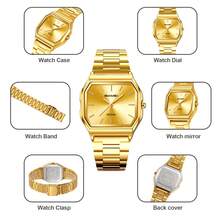 Reloj de cuarzo clásico de alta calidad para hombres Skmei 2638, con correa de acero inoxidable original y resistente al agua, diseño sencillo - Unitalla - Ver 10