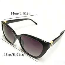 复古时尚大框眼镜，街头风度假旅行眼镜，轻便耐用，男女皆宜，适合日常通勤和街头穿搭，探险眼镜，猫眼眼镜 - 黑色 - 查看 8