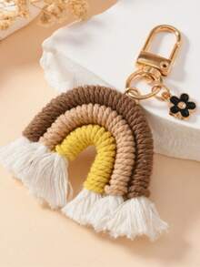 1pc Cute Mini Rainbow Flower Bag Charm/Accessory - Camel - View 1