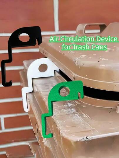 1pc Trash Can Ventilation Clip, Trash Can Ventilation Bracket, Trash Can Spacing Maintainer, Insect-Proof, Odor-Eliminating, Airflow-Improving, Odor-Reducing, Insect-Proofing Device, Suitable For Outdoor Gardens, Designed To Meet European Standard NEN-EN 840-1 Trash Can Ventilation Clip