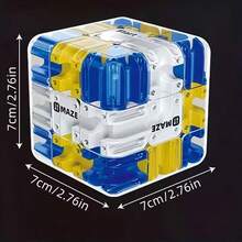 3x3 With Ball Bearings, Brain Teaser Puzzle Toy - White & Blue 3D Maze Cube - Children's Brain Challenge - Birthday Party Gift - Colorful Combination Challenge - Easter Gift - Difficult Challenge Gift - Sturdy Structure - Brain Twisting - Suitable For All Seasons - Multicolor - View 6