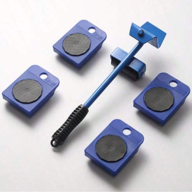 5pcs Heavy Duty Furniture Moving Tool Kit With 360° Swivel Wheels - Scratch-Resistant Floor Sliders For Wood/Tile/Carpet | Professional Sofa/Vanity/Refrigerator Moving System | Essential For Apartment Relocation, Dorm Setup & Home Renovation | Ergonomic Lever-Style Lifter, Ideal For Solo Movers, Elderly & Home Improvement (Yellow/Red) - Multicolor - View 10