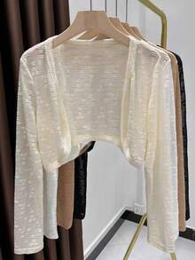 1 chiếc áo khoác ren trắng, áo choàng mỏng nhẹ cho váy, áo khoác bolero tay ngắn mùa hè. - Nhiều màu - Xem 9