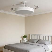 72W LED Fan With Light – Ultralight And Silent Invisible Fan With Remote Control And Retractable Blades Φ52*H40 Cm – Cold/Neutral/Warm Light For Indoors – OstarkDom-LEDUNI - 72W-white - View 4