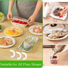 300pcs Disposable Bowl Lids, Elastic Rim Disposable Bowl Covers For Food Preservation, Flexible Storage Packaging Suitable For Containers, Disposable Plastic Wrap Lids For Household - View 6