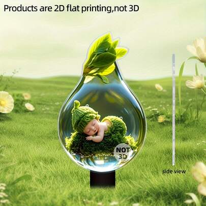 2D Flat Design Outdoor Garden Acrylic Decor Plaque, Home Fairy Statue, Suitable As Gift For Friends And Family, Great For Creating Holiday Atmosphere, Perfectly Matches 11 Garden Scenes