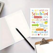 1张，趣味英文版德语返校贺卡，送给女儿、儿子、侄子、侄女，感谢老师并给予鼓励，德语版返校贺卡，“你可以做到！” - 均碼 - 查看 3