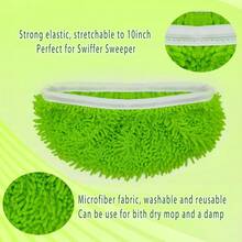 BLUE-Reusable Microfiber Mop Pads Washable Wet Pads Compatible With  Sweeper Refills Pads For Wet & Dry Sweeping Cloths Mop Head Replacement For Household Cleaning (Green 4PCS) - 1 - Xem 4