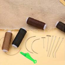 15/6pcs Wig Making Sewing Kit, Includes 2 Rolls Sewing Thread, Needle Threader, C/J/T/I Needles For Wig Making, Wig Repair, Leather, Canvas, Carpet Repair, Handmade DIY Knitting And Crafts Precision Stitching And Weaving - View 3