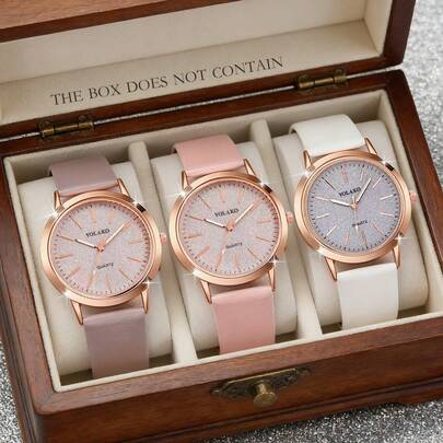 1pc Fashion & Comfortable Women's PU Leather Strap Quartz Watch, Suitable For Men And Women, Casual Watch For Students, Perfect For Party, Holiday, Wedding And Other Occasions. This Watch Is The Best Gift For Ladies During Back To School Season, Graduation Season, Thanksgiving.