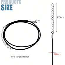 50cm Black Waxed Necklace Cord With Clasp Bulk For Bracelet Necklace And Jewelry Making - 50cm Necklace Cord - View 4