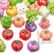 5/10pcs Assorted Resin Fruit & Vegetable Beads, Random Bright Multicolor Small Decorative Beads, Suitable For Decorations, DIY Jewelry Making And Holiday Party Accessories - Multicolor - View 8