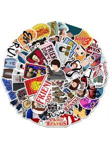 50pcs Glossy Waterproof Cartoon/TV Series/K-Pop/Anime Theme Stickers Suitable For Laptop, Luggage, Water Bottle - Multicolor - View 3