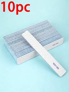 1/10pcs Set, 10pcs/Set (Optional 80/80, 100/180 Grit) Nail Files, Acrylic Nail Buffing Blocks, Professional Nail Tools, Suitable For Home And Salon, Durable Double-Sided - Multicolor - View 12