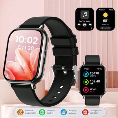 1.83 Inch Full Screen Metal Body Smart Watch, Compatible With IOS And Android Phones, (Call/Dial), Multiple Sports Modes/Abundant Watch Faces/Built-In Games/AI Voice Control/Unisex Fitness Watch