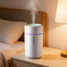 1个彩色LED香薰加湿器 - 便携静音 - 适用于卧室、办公室和汽车,USB迷你加湿器,带LED夜灯、雾化模式、自动关机、超声波香薰机,是情人节/万圣节/圣诞节/复活节送给孩子/学生/情侣的理想礼物 - Mist - 查看 6