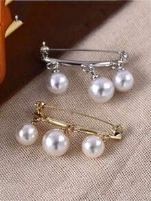 防眩光胸针、胸针、束腰魔术裙裤、防眩光珍珠开衫纽扣、裤腿固定夹、防踩踏裤长调节纽扣 - 彩色 - 查看 4