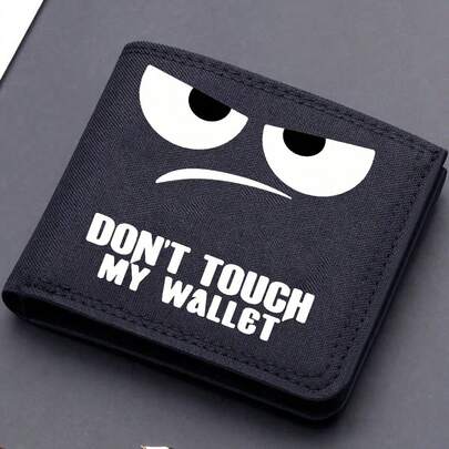 1 pieza Cartera con diseño de animación de dibujos animados, cartera corta con letras divertidas, cartera de moda, portador de tarjetas con múltiples ranuras, monedero casual, adecuado para el Día de San Valentín, Halloween, Navidad, regalo