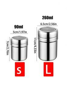 2pcs 1pc Stainless Steel Powdered Sugar Shaker With Lid, Powder Sifter, Flour Sifter, Suitable For Baking Soda, Cocoa Powder, Cornstarch, Coffee Powder, Flour And Other Powders, Stainless Steel Material, Suitable For Cinnamon Powder, Powdered Sugar, Cornstarch, Baking Supplies, Kitchen Accessories - Multicolor - View 4