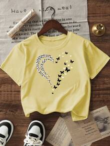 Women's Summer Top With A Simple Slogan Print, Loose Fit, Round Neck, Short Sleeves, Casual Style, Ideal For Vacation. Fashionable Top For Everyday Wear And Holidays. - 檸檬黃 - 查看 3